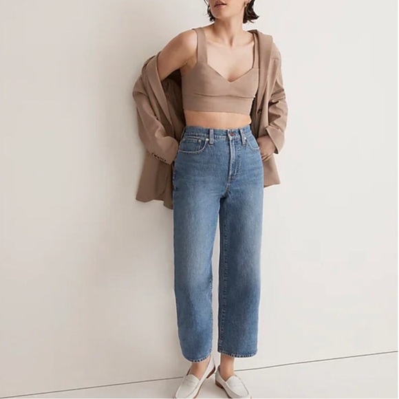 MADEWELL The Perfect Vintage Wide-Leg Crop Jean size 29 tall preloved school - Picture 1 of 11